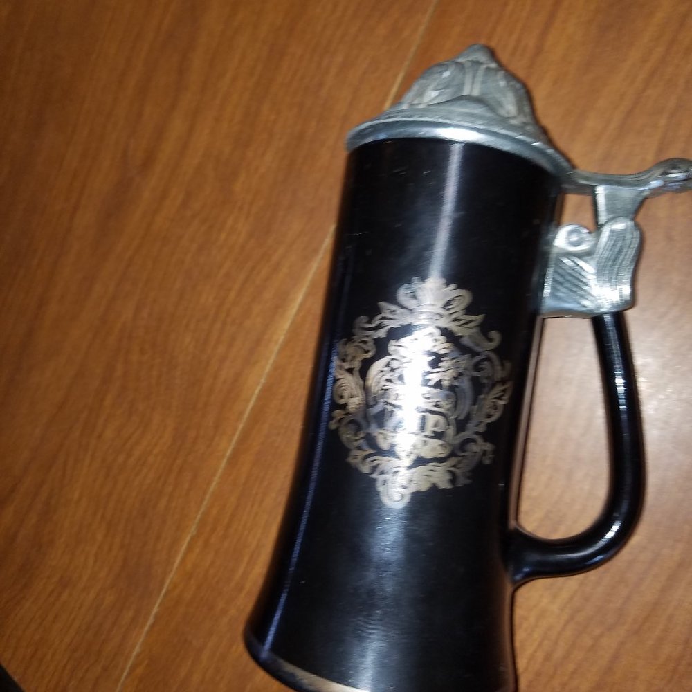 Vintage One Liter Stein with Steel-Flip Top!